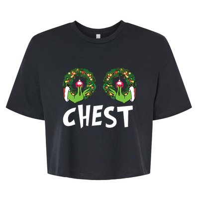 Chest Nuts Christmas Shirts Funny Matching Couple Chest Nuts Bella+Canvas Jersey Crop Tee