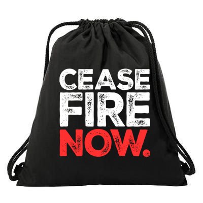 Ceasefire Now Drawstring Bag