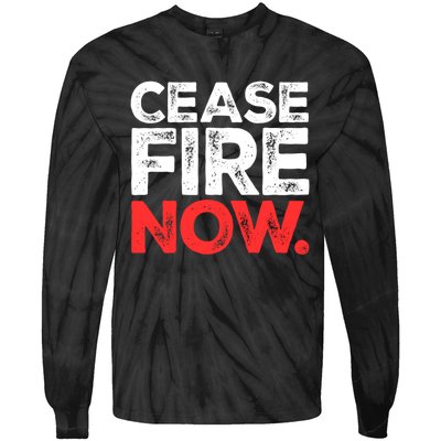 Ceasefire Now Tie-Dye Long Sleeve Shirt