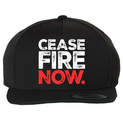 Ceasefire Now Wool Snapback Cap