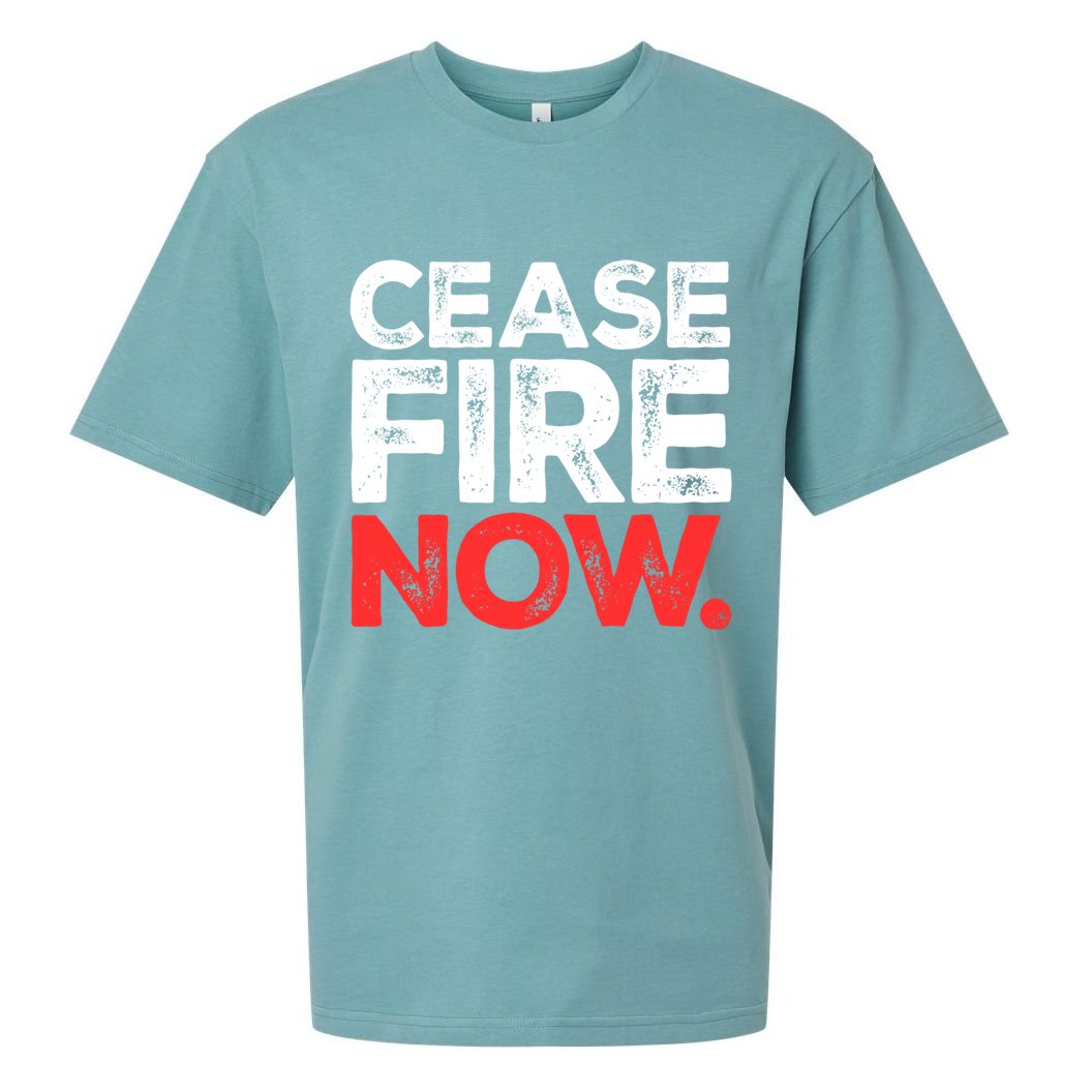 Ceasefire Now Sueded Cloud Jersey T-Shirt