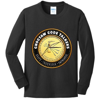 Choctaw Nation Code Talkers Homage For Heritage Supporters Kids Long Sleeve Shirt