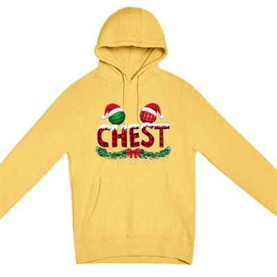 Chest Nuts Christmas Funny Matching Couple Chestnuts Xmas Premium Pullover Hoodie