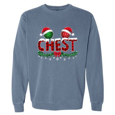 Chest Nuts Christmas Funny Matching Couple Chestnuts Xmas Garment-Dyed Sweatshirt