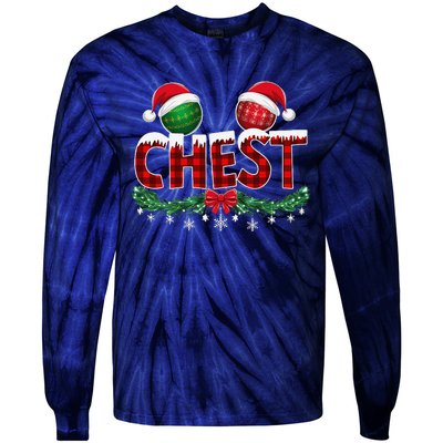 Chest Nuts Christmas Funny Matching Couple Chestnuts Xmas Tie-Dye Long Sleeve Shirt