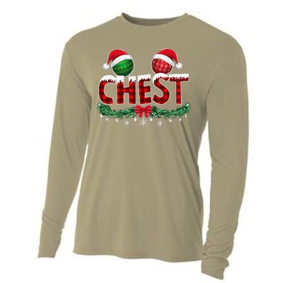 Chest Nuts Christmas Funny Matching Couple Chestnuts Xmas Cooling Performance Long Sleeve Crew