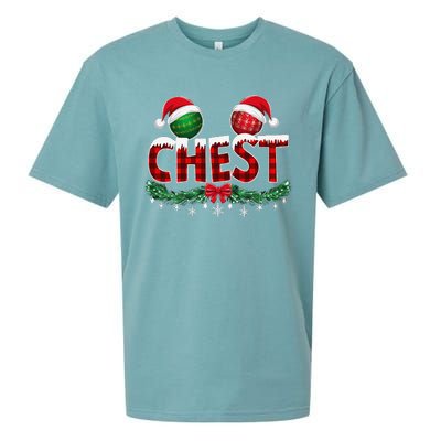 Chest Nuts Christmas Funny Matching Couple Chestnuts Xmas Sueded Cloud Jersey T-Shirt