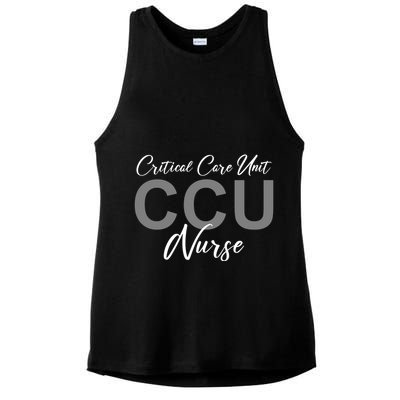 CCU Nurse Critical Care Unit Nursing Ladies PosiCharge Tri-Blend Wicking Tank