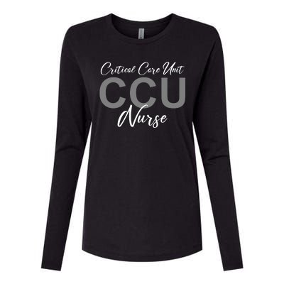 CCU Nurse Critical Care Unit Nursing Womens Cotton Relaxed Long Sleeve T-Shirt