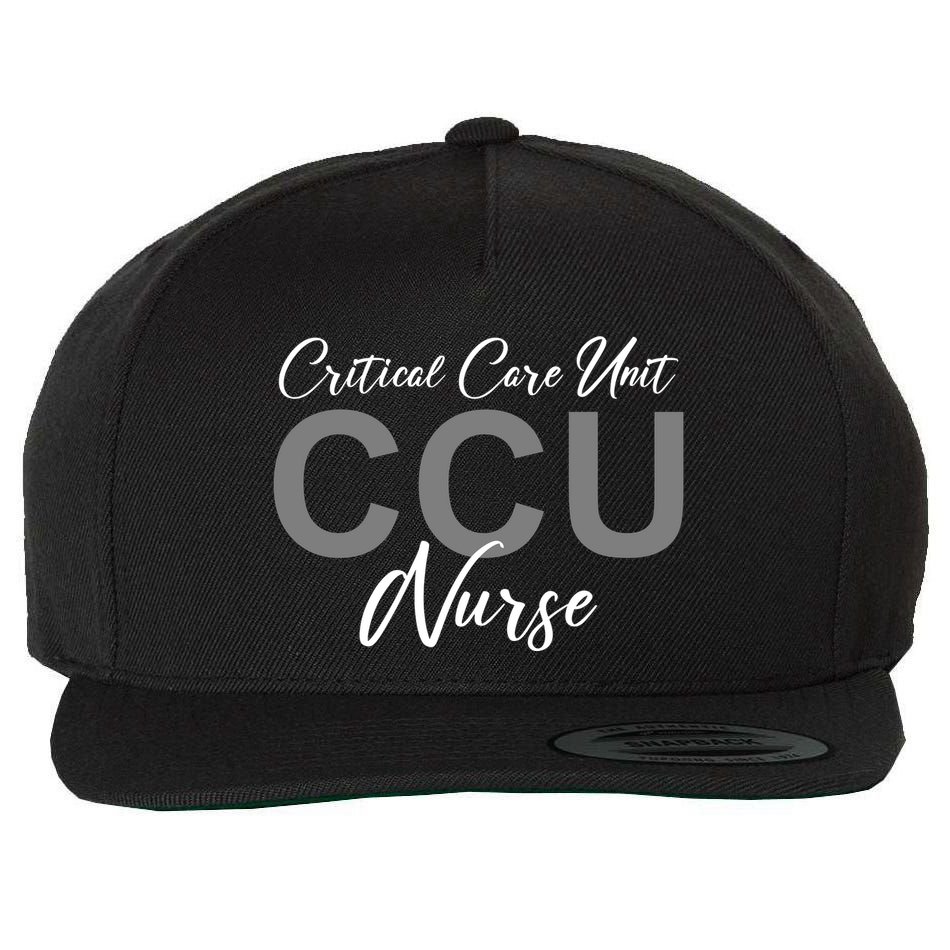 CCU Nurse Critical Care Unit Nursing Wool Snapback Cap
