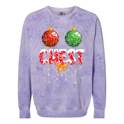 Chest Nuts Christmas  Matching Couple Chestnuts Colorblast Crewneck Sweatshirt