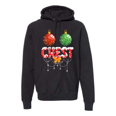 Chest Nuts Christmas  Matching Couple Chestnuts Premium Hoodie