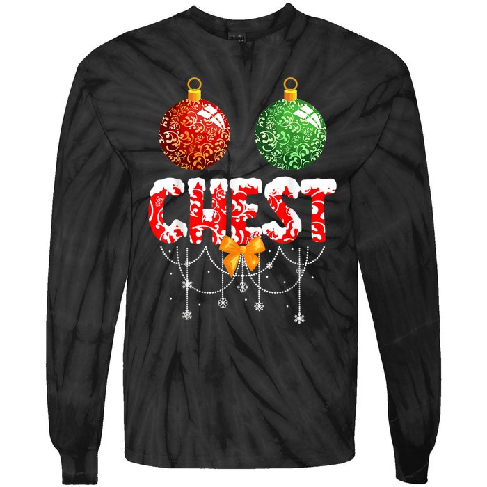 Chest Nuts Christmas  Matching Couple Chestnuts Tie-Dye Long Sleeve Shirt