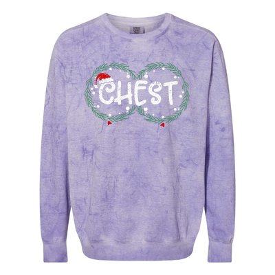 Chest Nuts Couple Christmas Pajama Chestnuts Xmas Gift  Colorblast Crewneck Sweatshirt