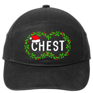 Chest Nuts Christmas Funny Matching Couple Chestnuts A 7-Panel Snapback Hat