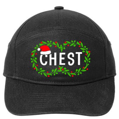 Chest Nuts Christmas Funny Matching Couple Chestnuts A 7-Panel Snapback Hat