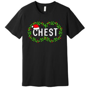 Chest Nuts Christmas Funny Matching Couple Chestnuts A Premium T-Shirt