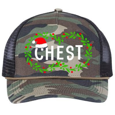 Chest Nuts Christmas Funny Matching Couple Chestnuts A Retro Rope Trucker Hat Cap