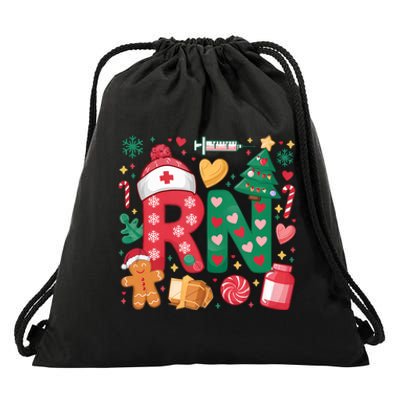 Cute Nurse Christmas Rn Nurses Xmas Pajamas Pjs Nurse Tank Top Drawstring Bag