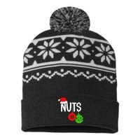 Chest Nuts Christmas Funny Matching Couple Chestnuts USA-Made Snowflake Beanie