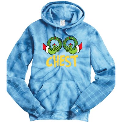 Chest Nuts Christmas Funny Matching Couple Chest Nuts Tie Dye Hoodie