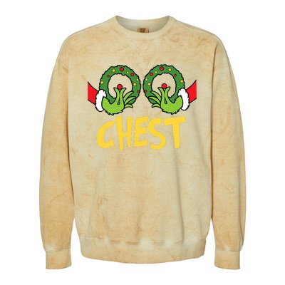 Chest Nuts Christmas Funny Matching Couple Chest Nuts Colorblast Crewneck Sweatshirt