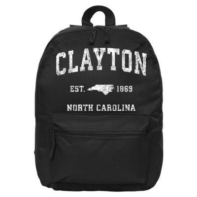 Clayton North Carolina Nc Vintage Established Sports Design 16 in Basic Backpack