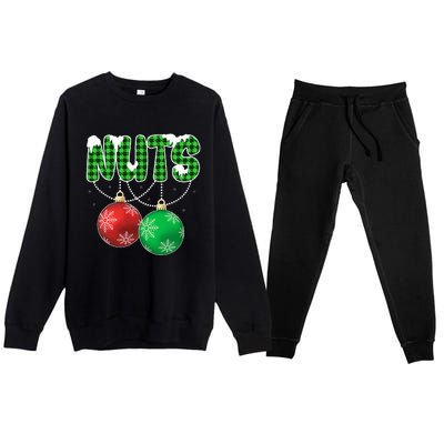 Chest Nuts Christmas Matching Couple Chestnuts Premium Crewneck Sweatsuit Set