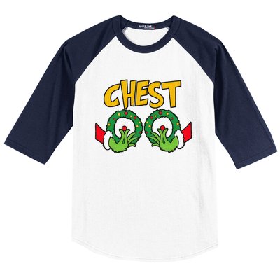 Chest Nuts Christmas Funny Matching Couple Chestnuts Baseball Sleeve Shirt