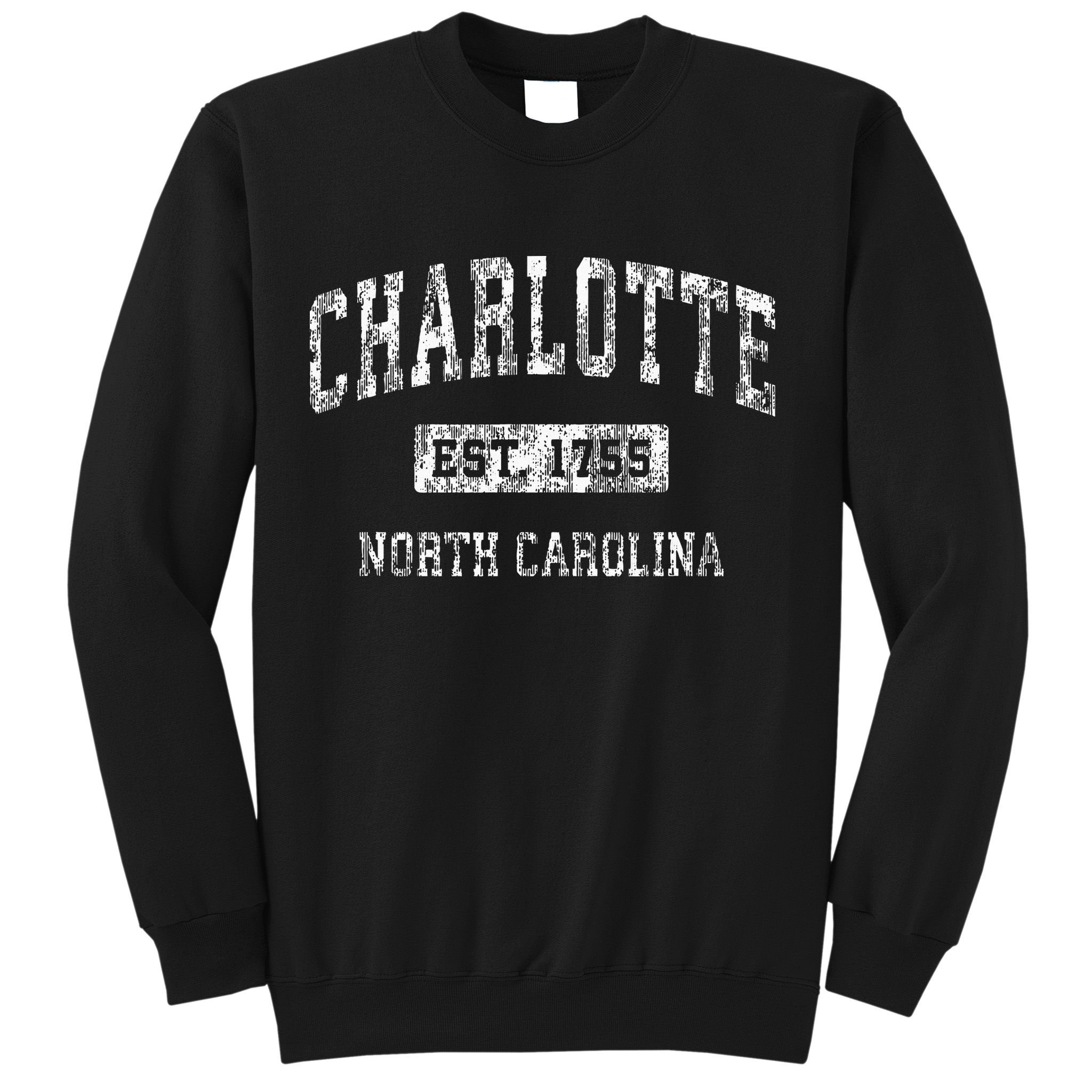 Charlotte North Carolina Nc Vintage Established Sports Sweatshirt