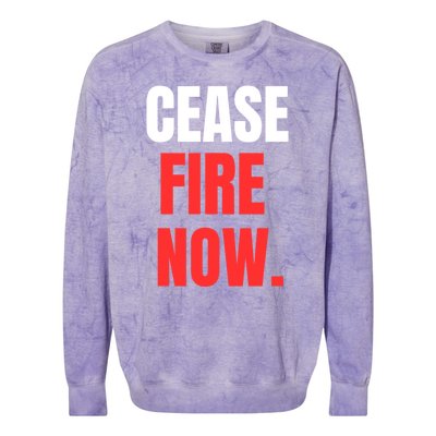 Ceasefire Now Colorblast Crewneck Sweatshirt