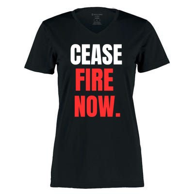 Ceasefire Now Women's Momentum V-Neck T-Shirt