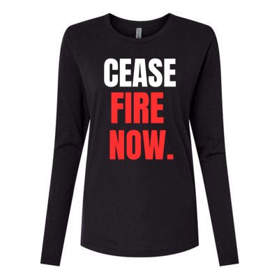 Ceasefire Now Womens Cotton Relaxed Long Sleeve T-Shirt