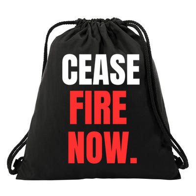 Ceasefire Now Drawstring Bag
