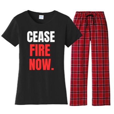 Ceasefire Now Women's Flannel Pajama Set