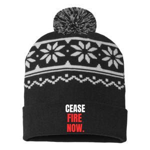 Ceasefire Now USA-Made Snowflake Beanie