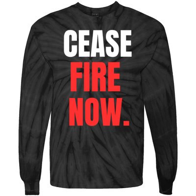 Ceasefire Now Tie-Dye Long Sleeve Shirt