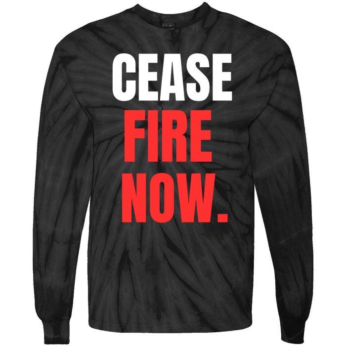 Ceasefire Now Tie-Dye Long Sleeve Shirt