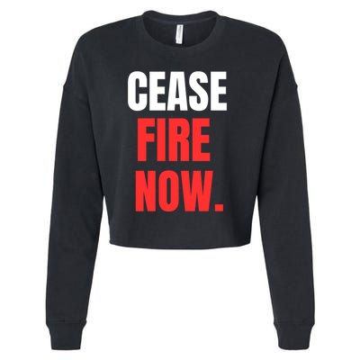 Ceasefire Now Cropped Pullover Crew