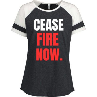 Ceasefire Now Enza Ladies Jersey Colorblock Tee