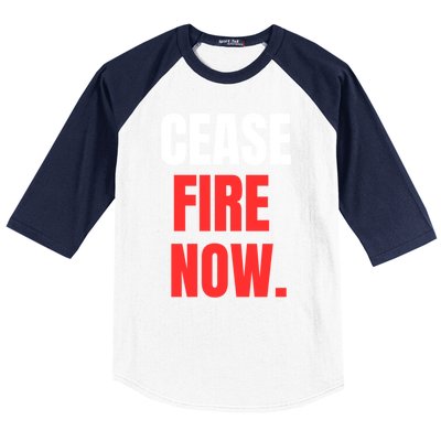 Ceasefire Now Baseball Sleeve Shirt