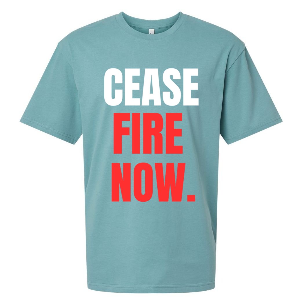 Ceasefire Now Sueded Cloud Jersey T-Shirt