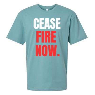 Ceasefire Now Sueded Cloud Jersey T-Shirt