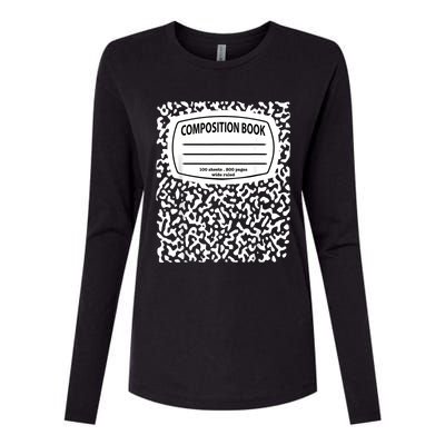 Composition Notebook Costume Matching Group Halloween Womens Cotton Relaxed Long Sleeve T-Shirt