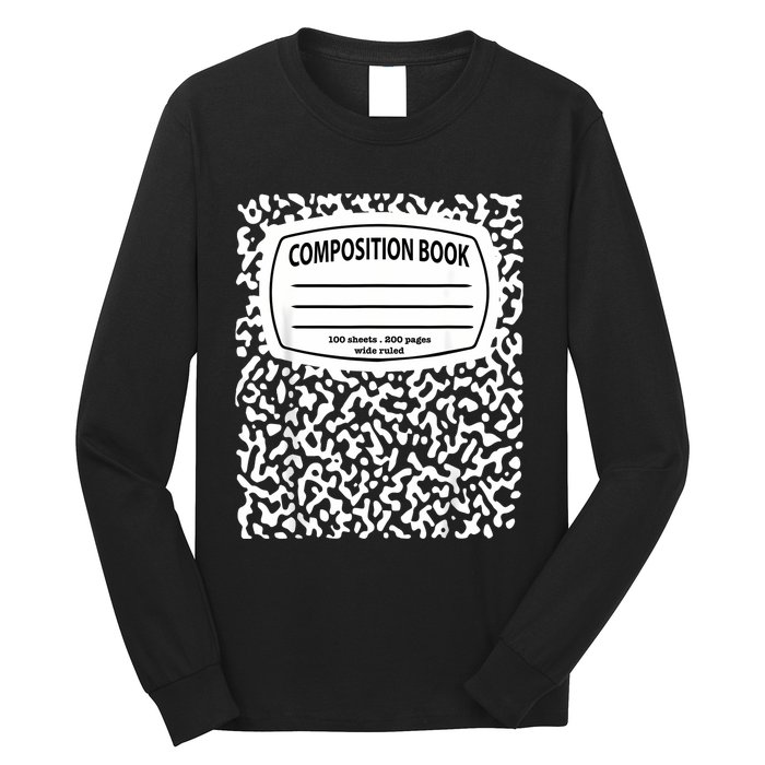 Composition Notebook Costume Matching Group Halloween Long Sleeve Shirt