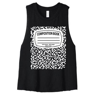 Composition Notebook Costume Matching Group Halloween Women's Racerback Cropped Tank