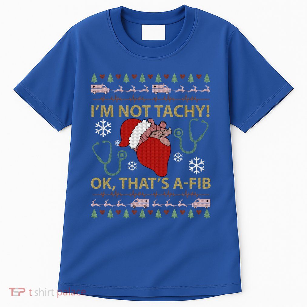 Cardiac Nurse Christmas Tachy Ugly Heart Anatomy Nurse Cvicu Cute Gift Tall T-Shirt