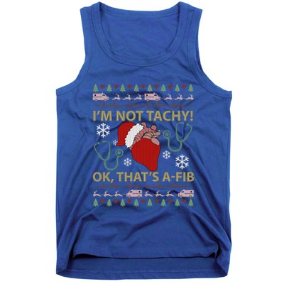 Cardiac Nurse Christmas Tachy Ugly Heart Anatomy Nurse Cvicu Cute Gift Tank Top