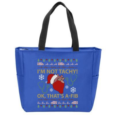 Cardiac Nurse Christmas Tachy Ugly Heart Anatomy Nurse Cvicu Cute Gift Zip Tote Bag