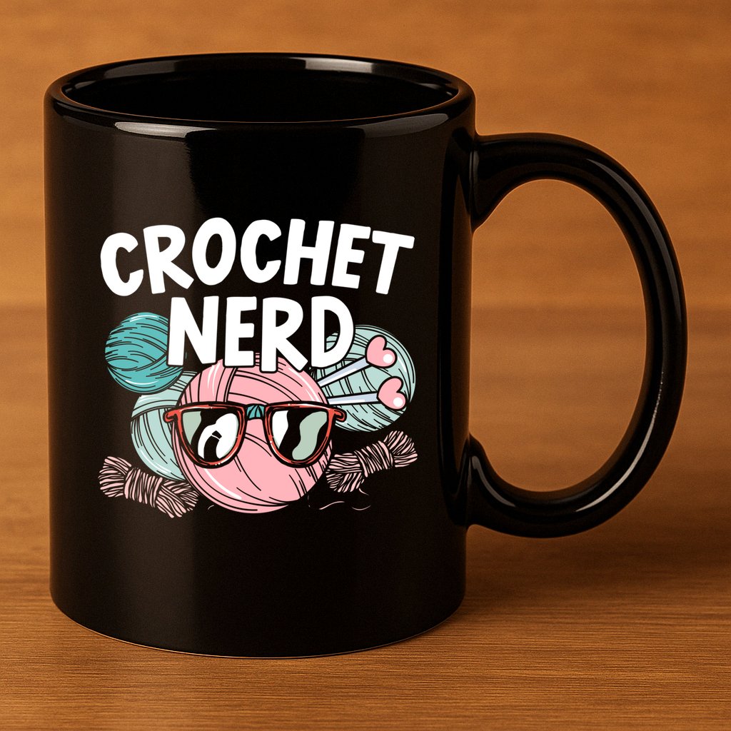 Crochet Nerd Crochet Lover Crocheting Gift 11oz C Handle Ceramic Mug